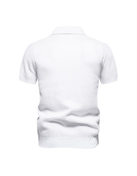 Men's Premium Feeling Striped Business Short Sleeve Thin Peplum Men's Lapel Tops