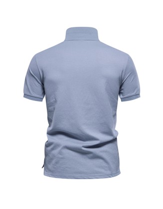 Printed POLO shirt business casual men's lapel gradient color cotton T-shirt