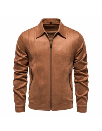 Lapel Jacket Trendy Men's Outdoor Men's Suede Jacket