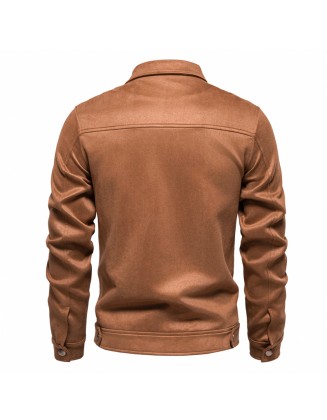 Lapel Jacket Trendy Men's Outdoor Men's Suede Jacket