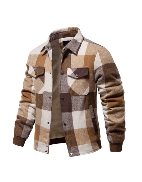 New men's jacket casual plaid jacket trend men's clothing