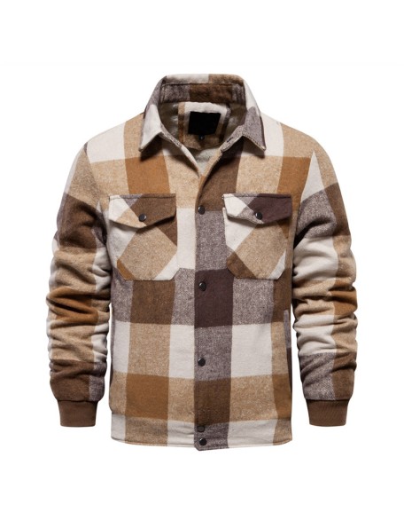 New men's jacket casual plaid jacket trend men's clothing