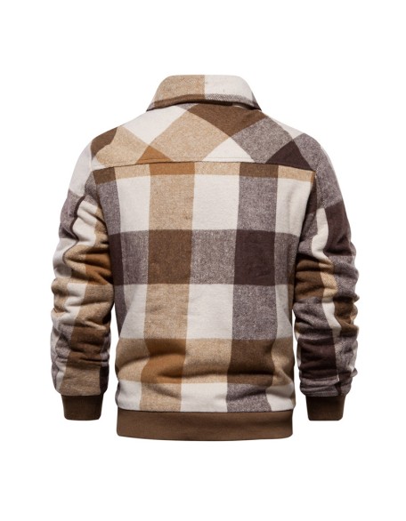 New men's jacket casual plaid jacket trend men's clothing