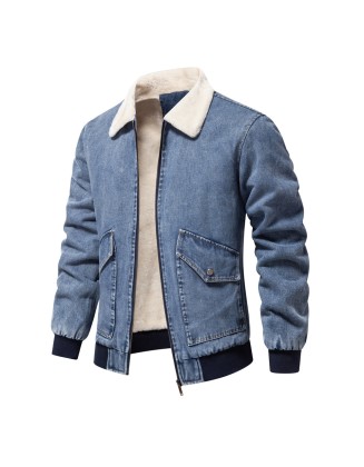 Padded denim jacket casual men's tops thickened men's cotton jacket
