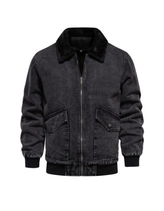 Padded denim jacket casual men's tops thickened men's cotton jacket