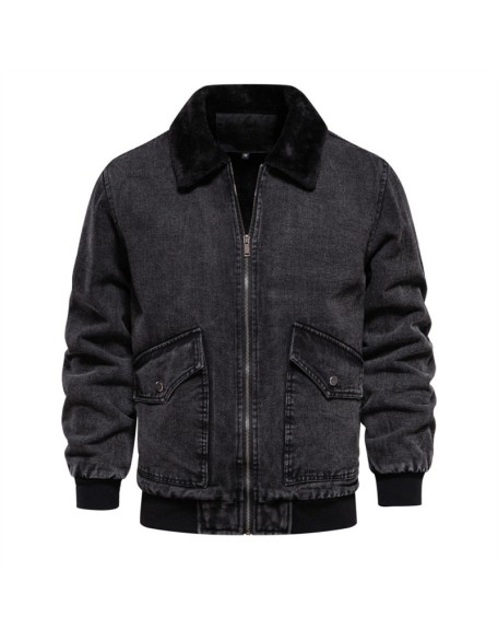 Padded denim jacket casual men's tops thickened men's cotton jacket