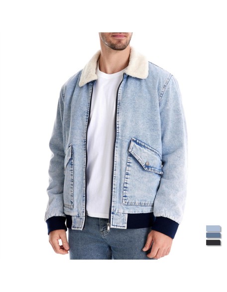 Padded denim jacket casual men's tops thickened men's cotton jacket