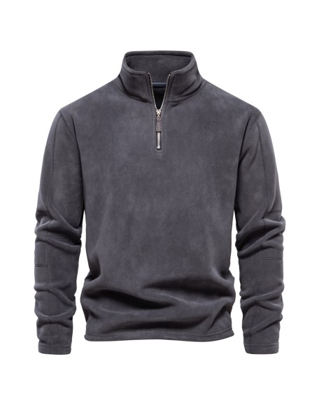 Men's stand-up collar half-zipper long-sleeved sweater trendy versatile men's shaker tops