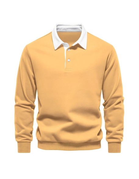 New long-sleeved polo neck sweatshirt trend men's high quality casual versatile