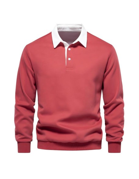 New long-sleeved polo neck sweatshirt trend men's high quality casual versatile