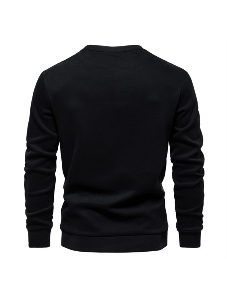 New men's long-sleeved patchwork sweater men's casual Slim round neck sports pullover shirt