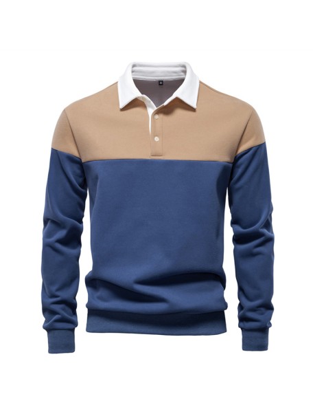 New Long Sleeve Polo Neck Sweatshirt Men's High Quality Casual Men's Sweatshirt