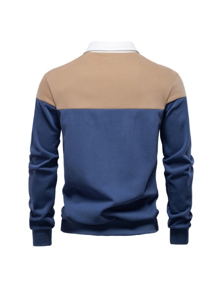 New Long Sleeve Polo Neck Sweatshirt Men's High Quality Casual Men's Sweatshirt