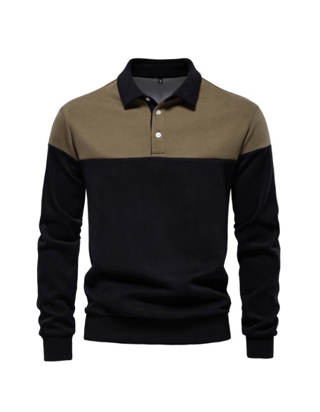New Long Sleeve Polo Neck Sweatshirt Men's High Quality Casual Men's Sweatshirt