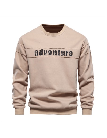 New long-sleeved sweater loose round neck splicing men's trend sports and leisure tops