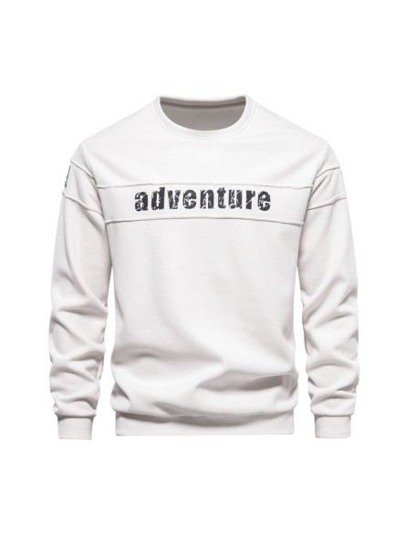 New long-sleeved sweater loose round neck splicing men's trend sports and leisure tops