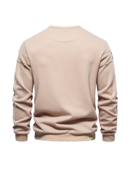 New long-sleeved sweater loose round neck splicing men's trend sports and leisure tops