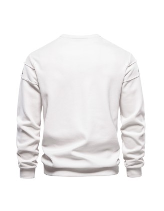 New long-sleeved sweater loose round neck splicing men's trend sports and leisure tops