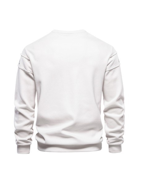 New long-sleeved sweater loose round neck splicing men's trend sports and leisure tops