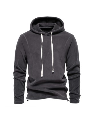 New men's long-sleeved hooded sweatshirt trend versatile shaker fleece warm tops