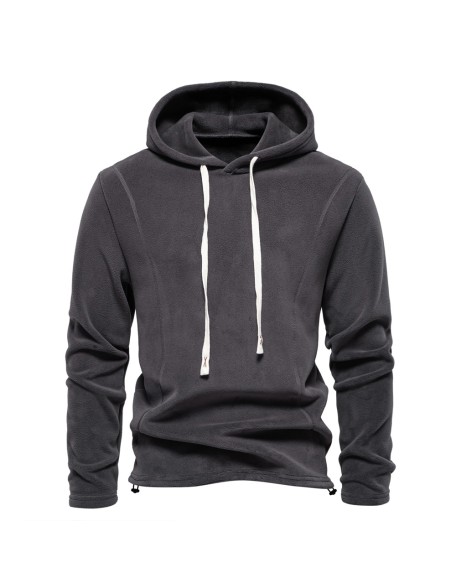 New men's long-sleeved hooded sweatshirt trend versatile shaker fleece warm tops