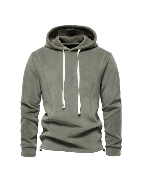 New men's long-sleeved hooded sweatshirt trend versatile shaker fleece warm tops
