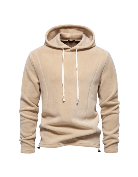 New men's long-sleeved hooded sweatshirt trend versatile shaker fleece warm tops